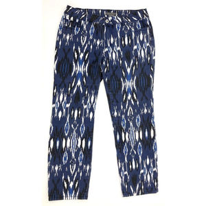 Su & Lola Lightweight Southwestern Aztec Stretch Ankle Crop Jeans